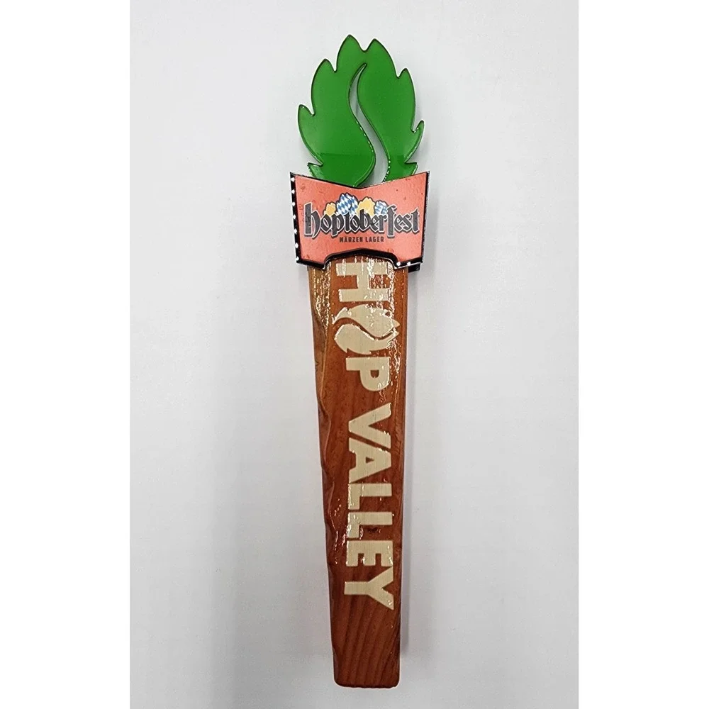 HOPTOBER FEST MARZEN‎ LAGER BEER BAR TAP HANDLE HOP VALLEY WOOD LOOK